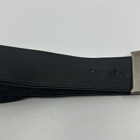 MCM Black Leather Reversible Belt with Silver M Buckle - Picture 12 of 16